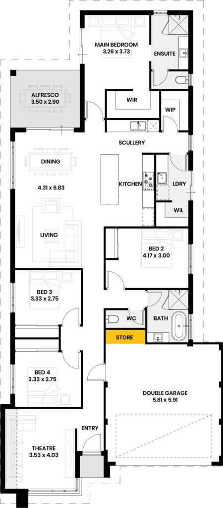Store area to garage