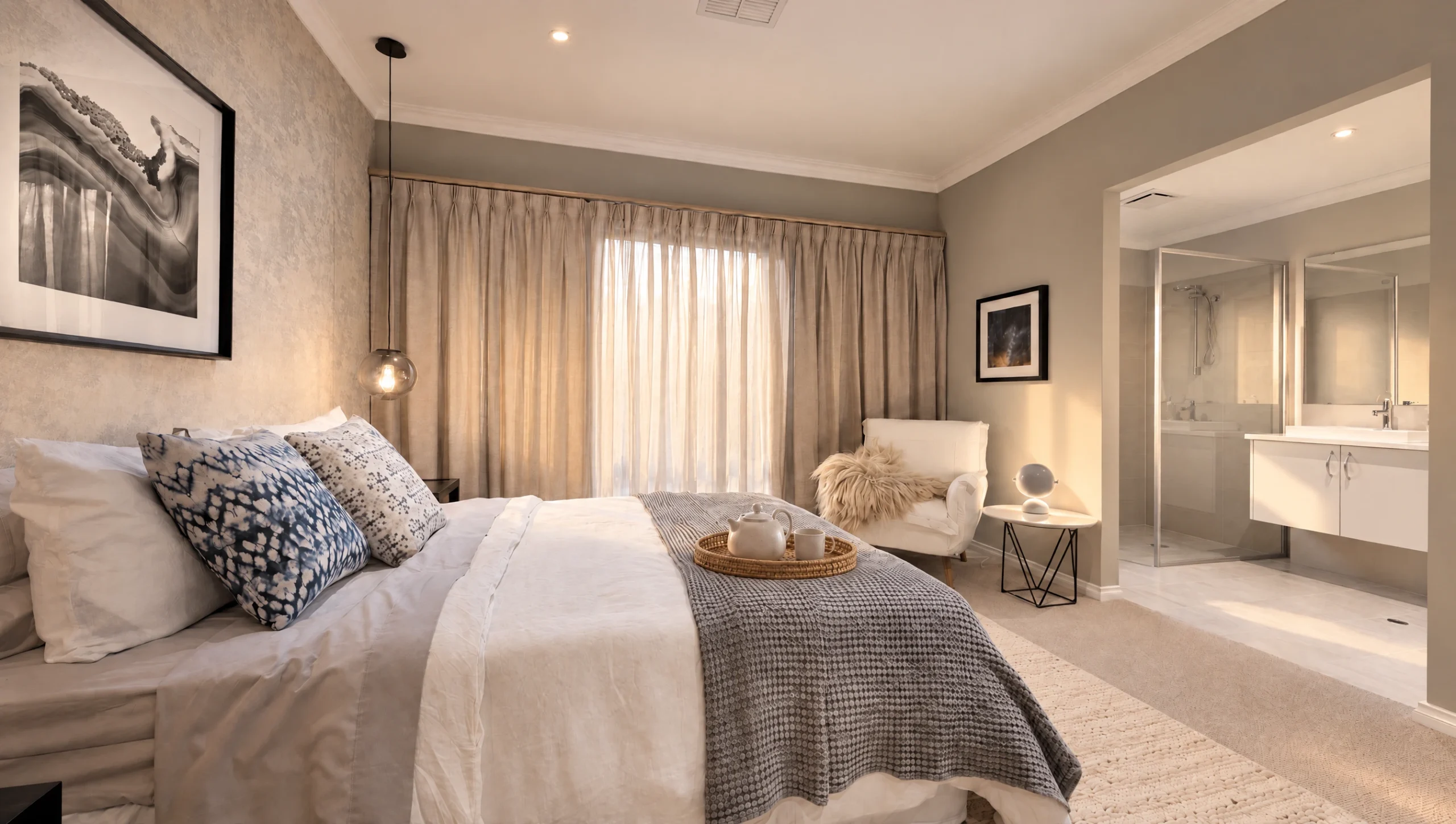 The Elephant Rocks bedroom features a king-size bed, armchair, and ensuite bathroom.