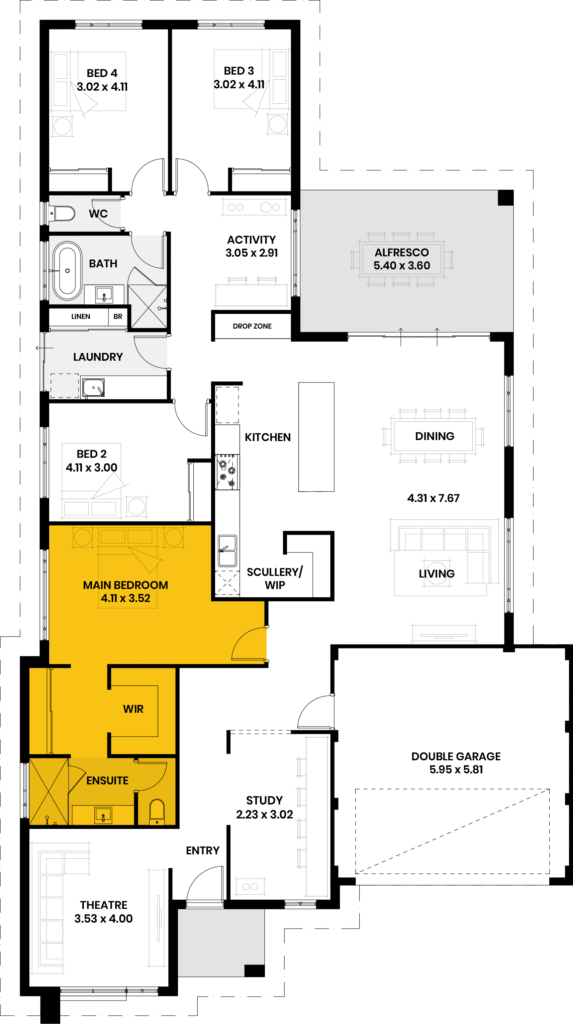 Spacious master bedroom suite