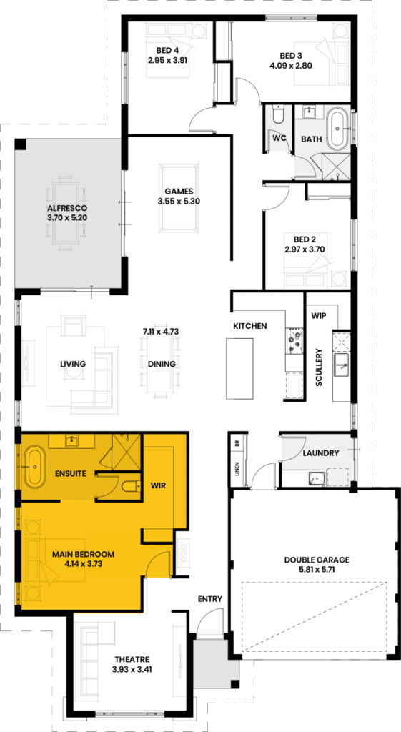 Spacious master suite