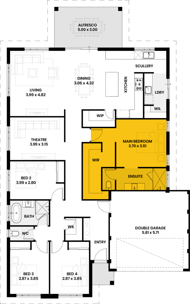 Luxurious master bedroom suite