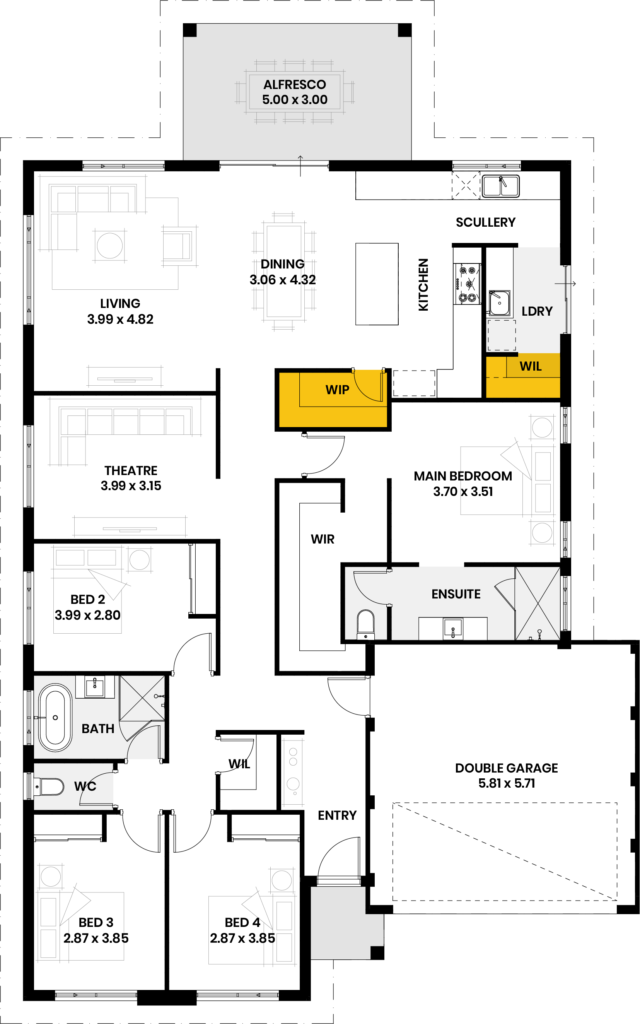 Ample storage - walk in pantry and linen
