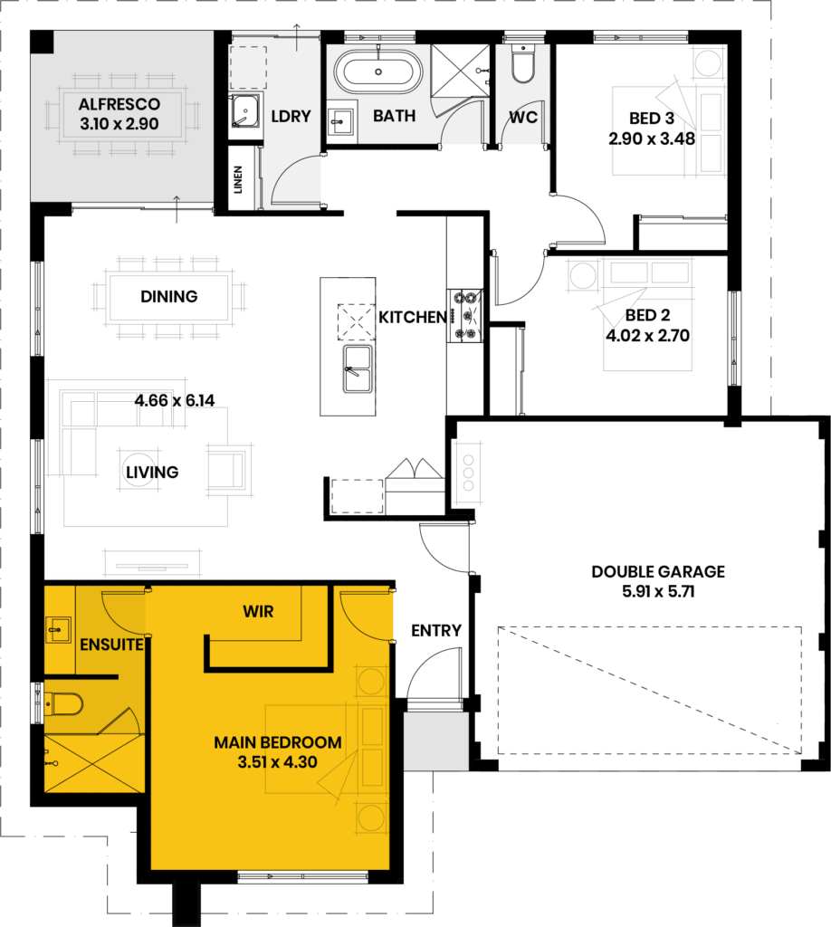 Large master suite