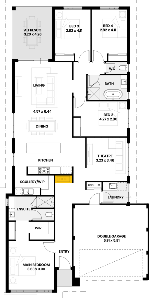 Feature recess to entryway