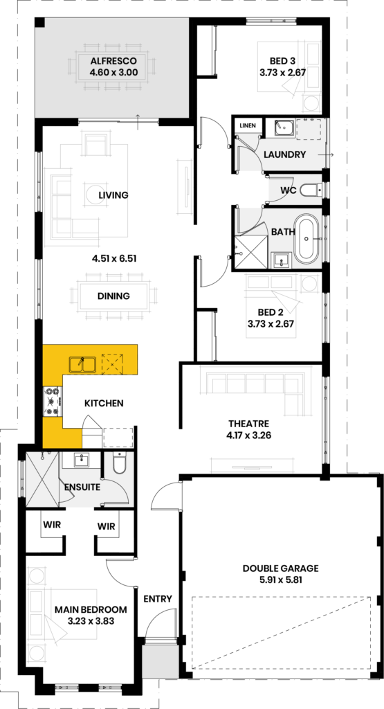 Ample kitchen bench space