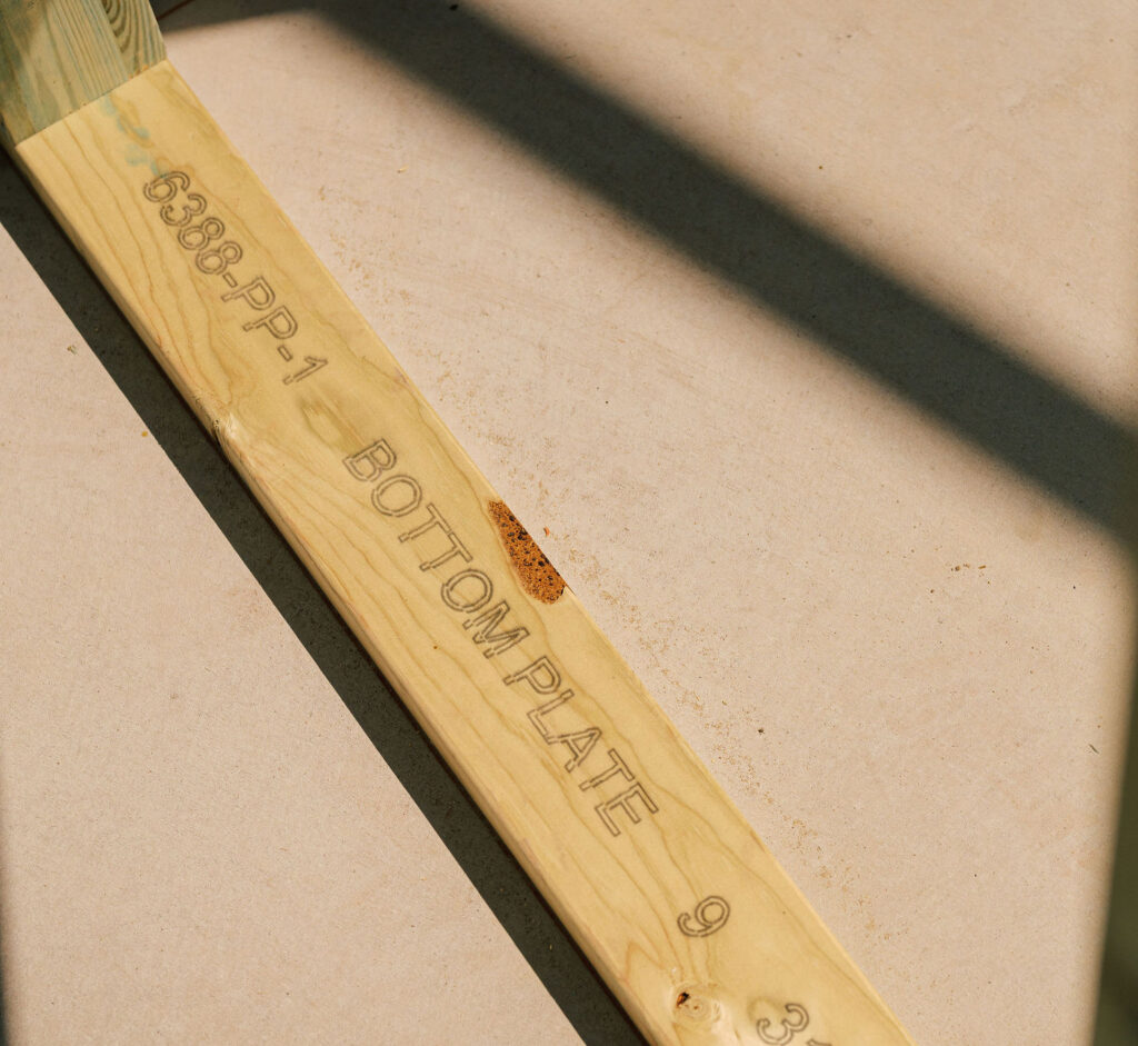 A wooden bottom plate with 