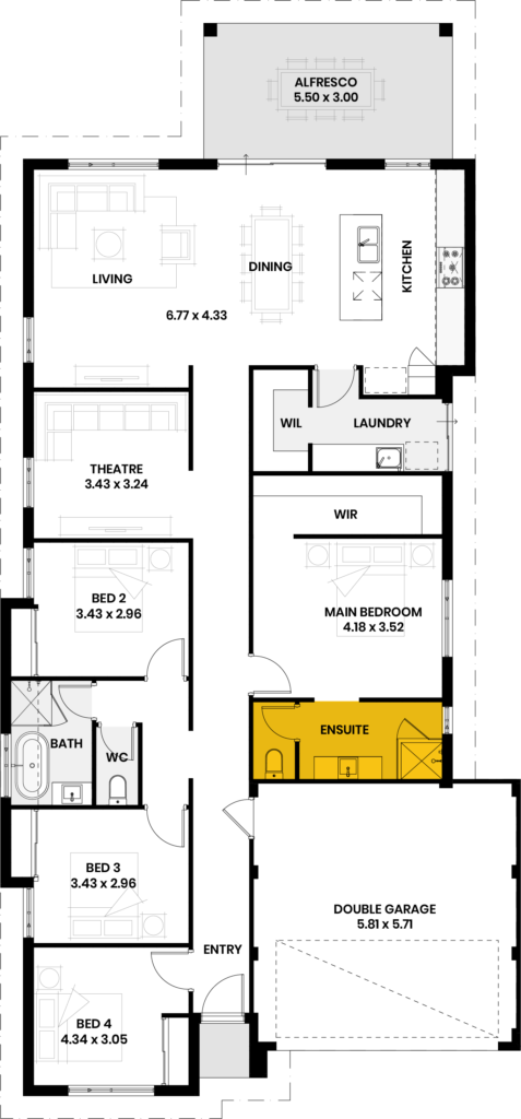 Spacious ensuite to master