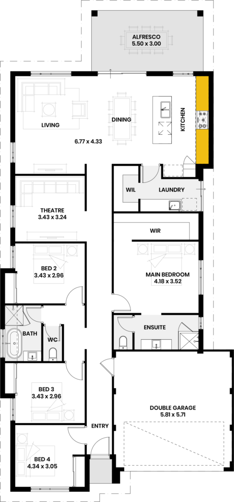 Ample kitchen bench space