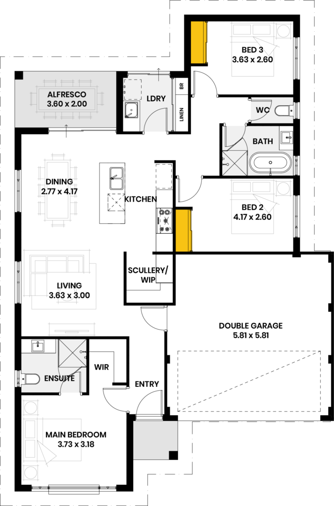 Robes to minor bedrooms